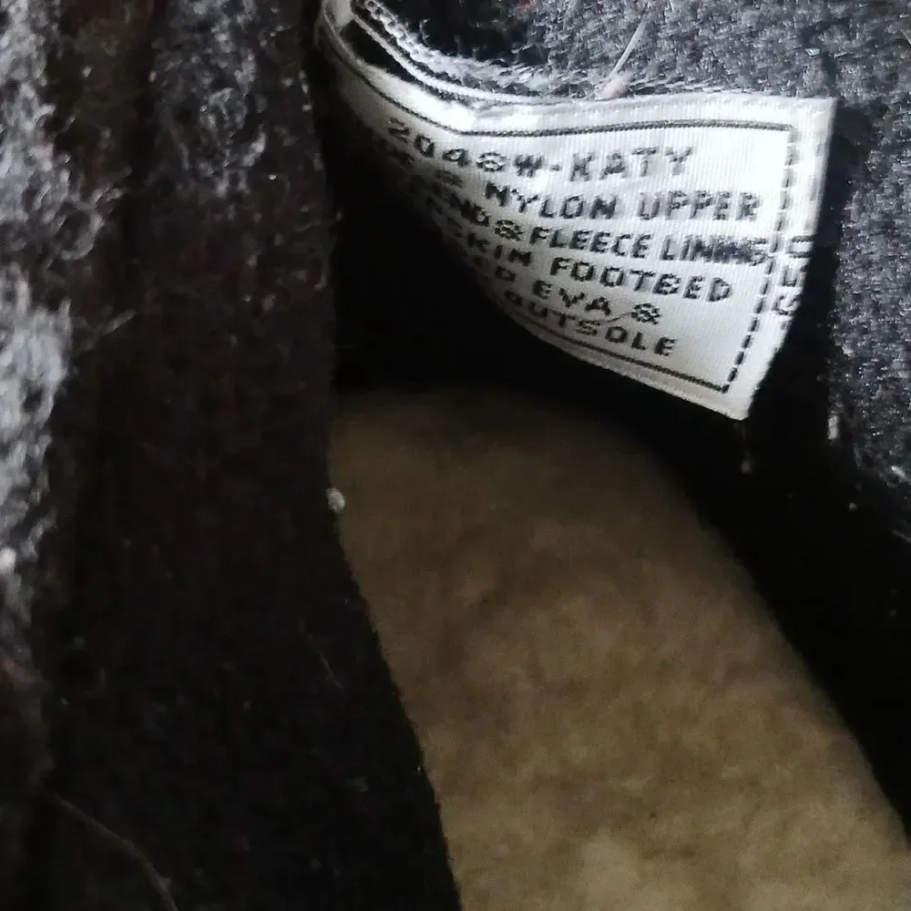 BEARPAW Katy Women’s Black Waterproof Boot Sz 8 EUC